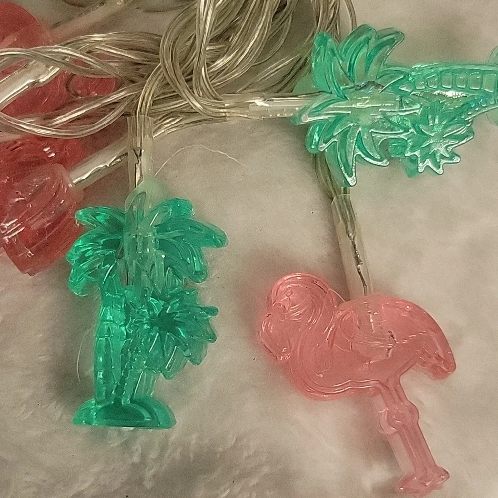 Neon Flamingo and Palm Tree String Lights.